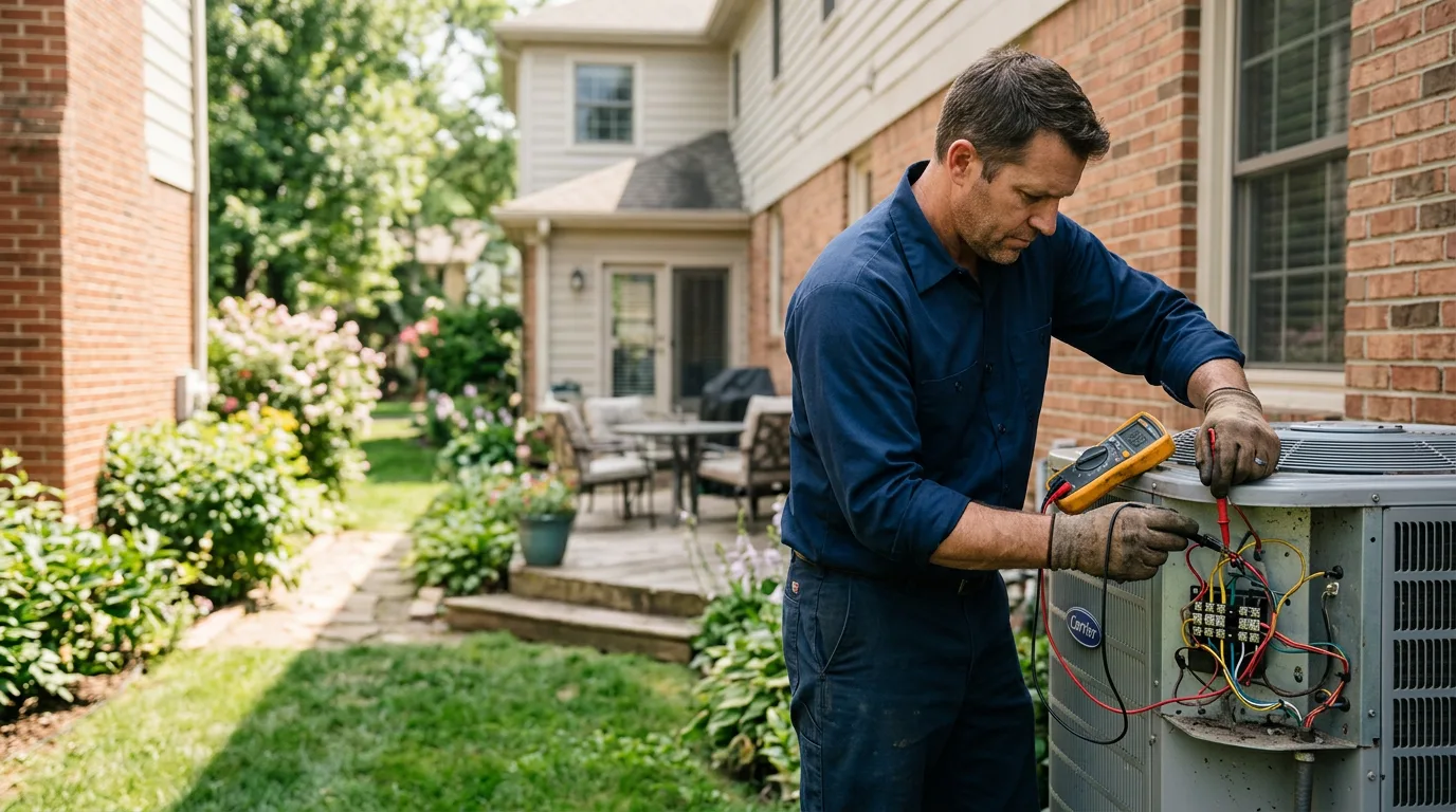 HVAC technician working near Machias, NY